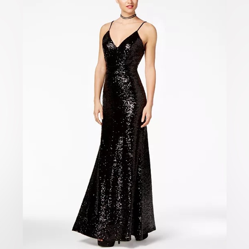 Windsor Black Sequin Backless Dress🌟